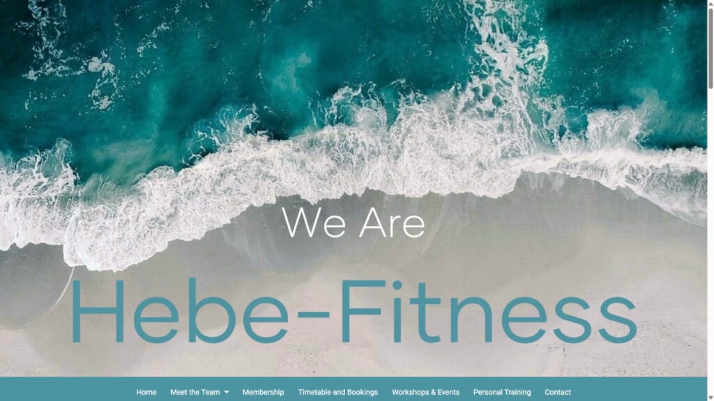 Hebe-Fitness home page. Website design by Warminster Web